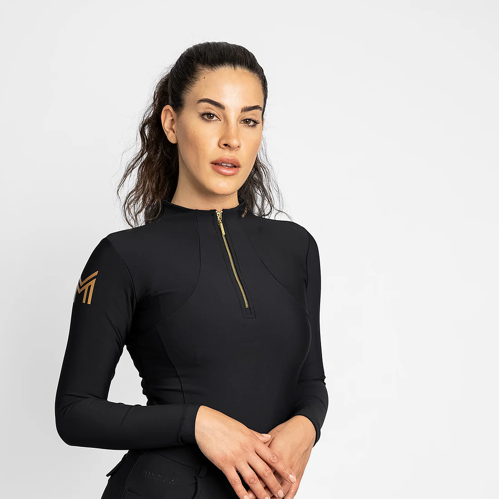 Long Sleeve Base layer MAXIMILIAN EQUESTRIAN Black/Gold