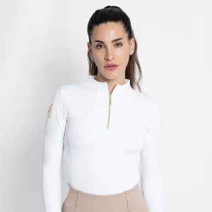 Long Sleeve Base layer MAXIMILIAN EQUESTRIAN White/Gold